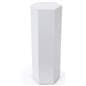 Hexagonal display pedestal with floor standing placement style