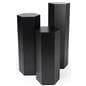 Hexagon museum plinth set with durable laminated black particle board design