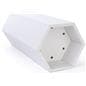 Set of 3 hexagonal gallery pedestals with recessed bottom and rubber scratch resistant feet
