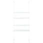 Cable suspended shelves with modern minimalist construction