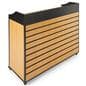 Slatwall cash wrap with modern color scheme