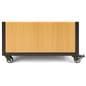 Counter with slatwall front with 2 locking heavy duty wheels