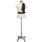 Male fabric rolling dress form with 2 locking and 2 non-locking caster wheels 