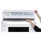 Mobile garment rack with digital sign and top insert graphic