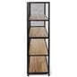 Metal mesh wood bookcase shelving with 2mm thick mesh side panels