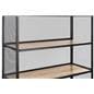 Metal mesh wood bookcase shelving with 1" thick shelves