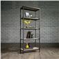Wooden 5 tier bookshelf with modern industrial design 