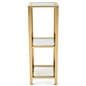 Narrow etagere with glass shelves overall height of 46 inches