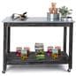 Mobile rustic utility cart with overall weight capacity of 60 pounds