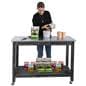 Mobile rustic utility cart with overall height of 37 inches