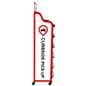 Curbside pickup wire shelf with single-sided graphic panels 