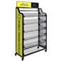 Mobile order pickup stand with matte black durable steel frame 