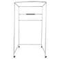 Mobile fitting room frame with 48 inch wide by 60 inch deep interior space