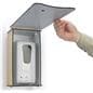 Wall mount sanitizer with dispenser cover and hinged design