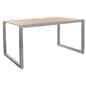 Retail table with silver base