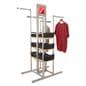 4-Way cross merchandising unit with silver frame