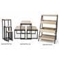 Wooden display tables are included in a collection