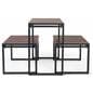 3-Piece rustic nesting table has sturdy wood and metal construction