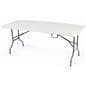 6 Foot backlit custom scrim cover and table set with white tabletop