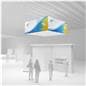 Hanging graphic with single sided graphics 