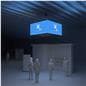 8' overhead hanging cube light box sign with polyester stretch material
