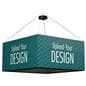 8' overhead hanging cube light box sign with carabiners and mounting wire