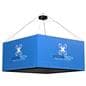 8' overhead hanging cube light box sign with full color graphics