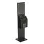 Double-Sided Black Literature Stand with Ballot Box