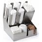 Stainless steel coffee accessories organizer with cup stacks