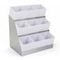 Three tier coffee bar condiment dispenser