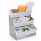 Coffee bar condiment dispenser with deep bins