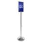 Chrome Stanchion with Sign Holder 