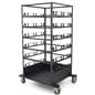 Stanchion cart with 12 support bars