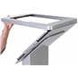 Microsoft Surface Pro floor stand with poster and hinged lid