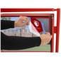 Pavement sign with header and protective lexan lens 