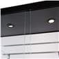 Slatwall display case with two overhead LED lights