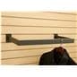 Slatwall U-shaped hangrail mounted on a retail slatwall