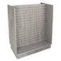 H-unit slatwall gondola display in barnwood finish