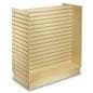 H-unit slatwall gondola with maple wood-grain finish