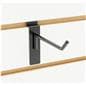Slatwall hooks slide effortlessly into standard slatwall channels