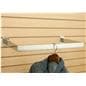 Slatwall U-shaped hangrail mounted on a slatwall
