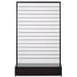 Slatwall gondola shelving unit with black base