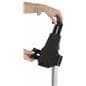 Rolling iPad stand with adjustable width and height enclosure 
