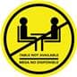 Yellow bilingual social distancing table decal with non-skid vinyl 