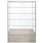 Retail glass display cabinet with sliding doors