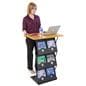 Floor Standing and Folding Magazine Rack with Tabletop