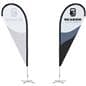 Single-Sided Replacement Flag for TDFKIT Custom Teardrop Flags showing the front of the flag with custom printing and the back of the flag opaque