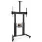 Heavy duty rolling TV stand with accessory shelf