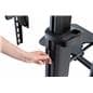 Heavy duty rolling TV stand with height adjust via allen key