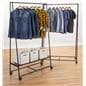 Pipe A-Frame Clothes Rack with Wood Shelf with Shelf Accessories